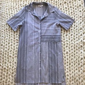 Gray and white striped dress